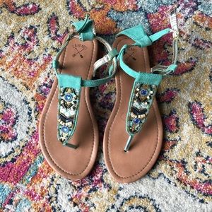 LA Hearts Teal Sandal